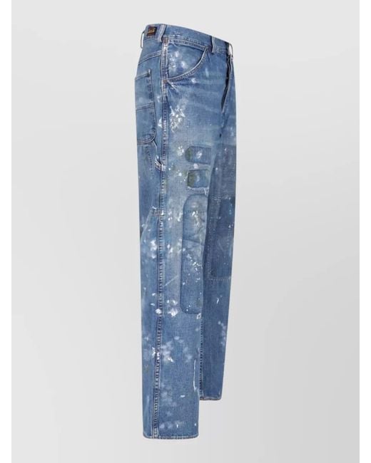 Polo Ralph Lauren Blue Denim Straight Jeans Wide Leg Belt Loops for men