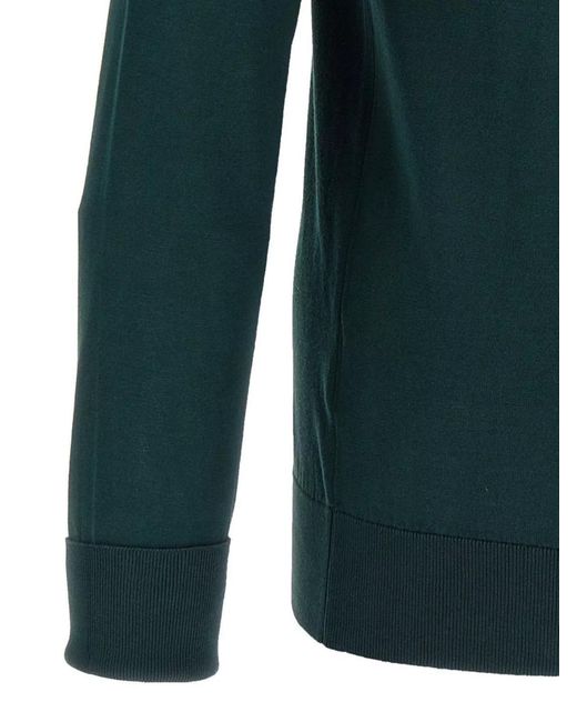 John Smedley Green Cotton Polo Shirt for men