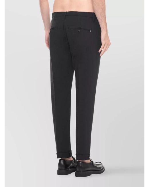 Dondup Black Straight-Leg Tailored Trousers for men
