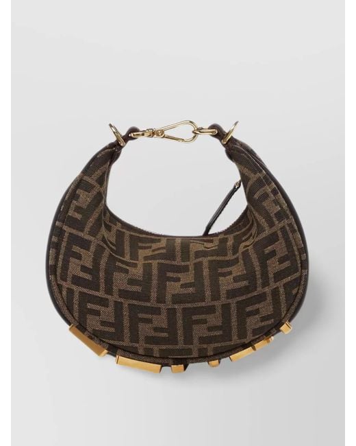 Fendi Metallic Mini Monogram Shoulder Bag