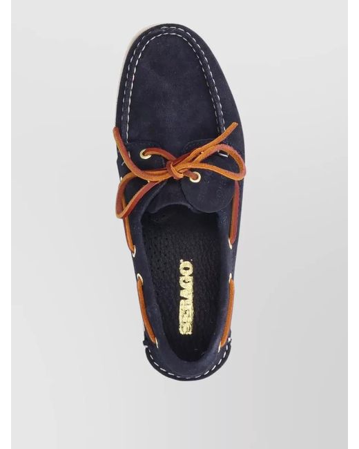 Sebago Blue Boat Shoes Suede Moccasins Slip On for men