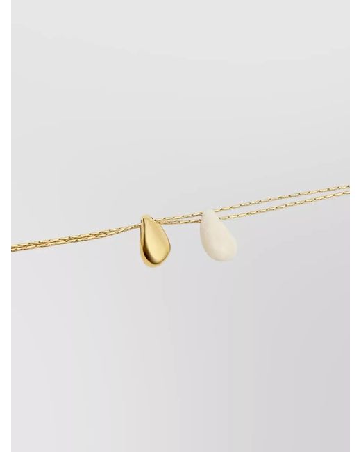Isabel Marant White Double Pendant Chain Necklace
