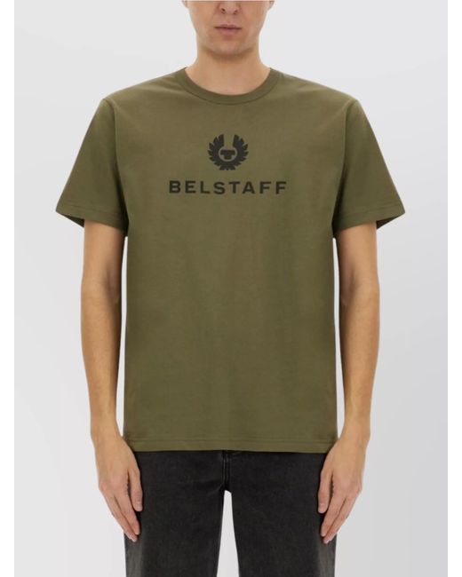 Belstaff Green Logo Crew Neck T-Shirt for men