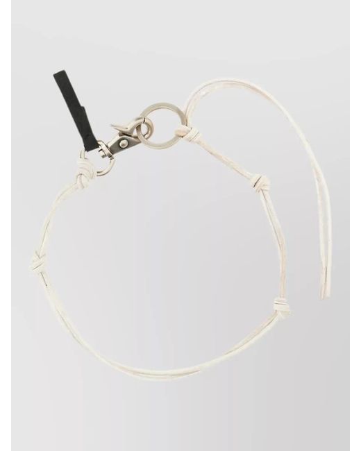 Our Legacy White Adjustable Bracelet Knot Detail Design for men
