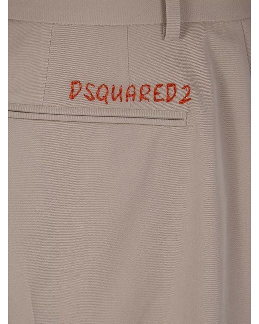 DSquared² Gray Cotton Tailored Trousers