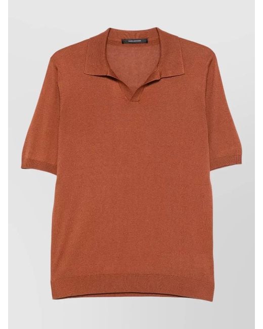 Tagliatore Orange Keith Polo Shirt Short Sleeve Collar for men
