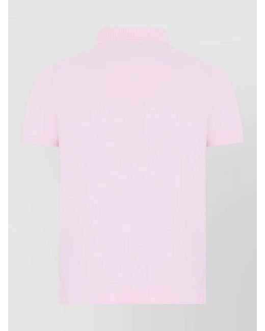 Canada Goose Pink Short Sleeve Polo Shirt Logo Detail for men
