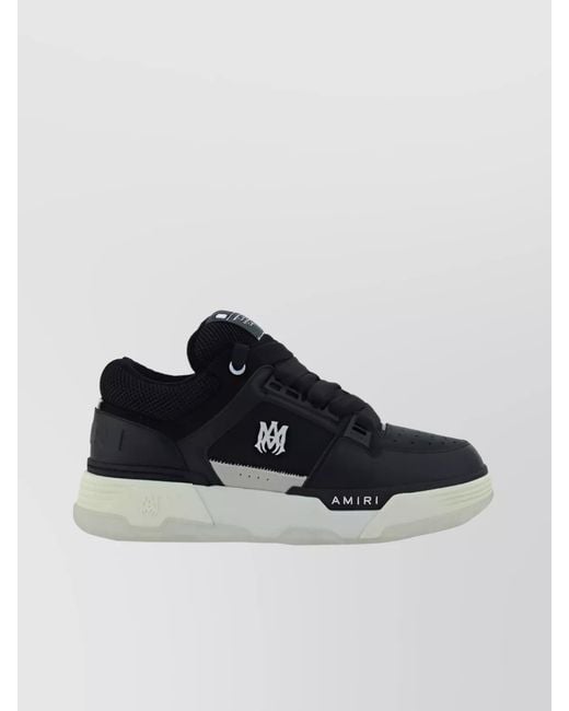 Amiri Blue Calfskin Color Block Low-Top Sneakers for men