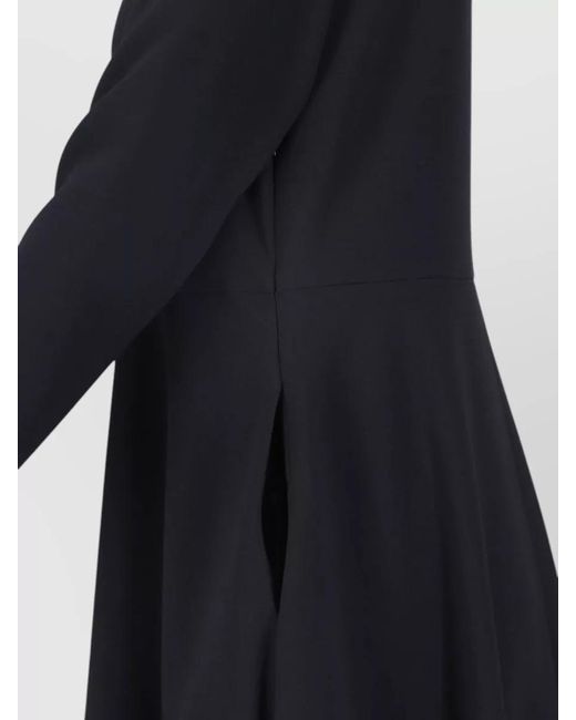 Aspesi Black Knee Length Dress Flared Skirt Pleated