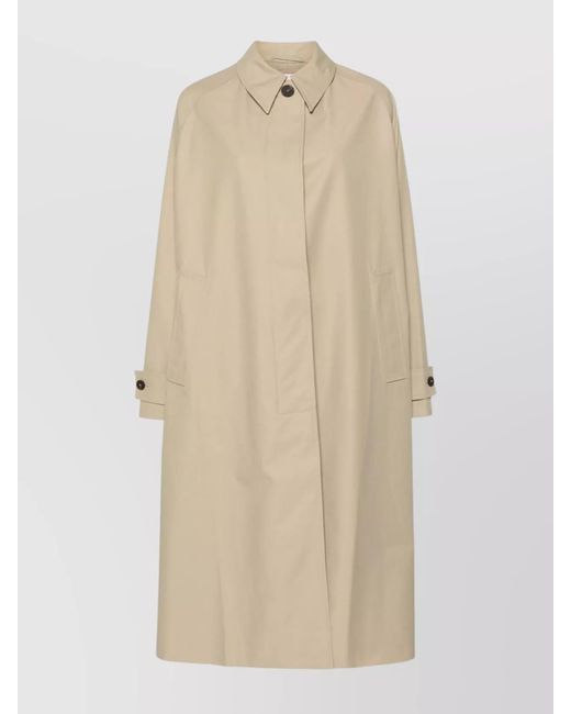 Studio Nicholson Natural Cotton Blend Long Trench Coat