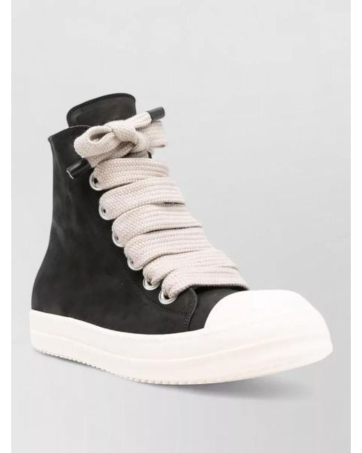Rick Owens White Leather Hi-Top Sneakers for men