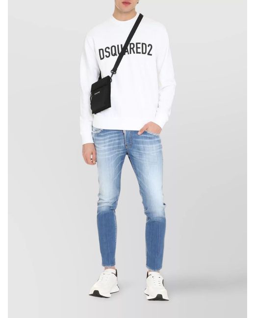 DSquared² White Cotton Crew-Neck Sweatshirt for men