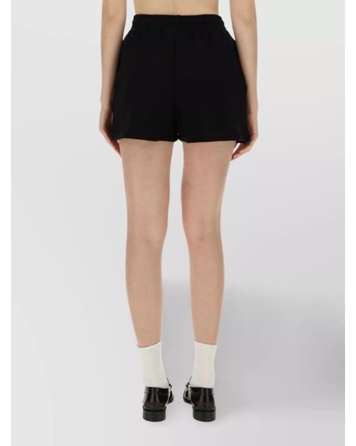 ROTATE BIRGER CHRISTENSEN Black High-Rise Knee-Length Shorts