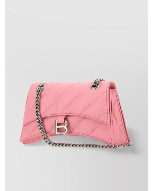 Balenciaga Pink Crush Small Leather Shoulder Bag