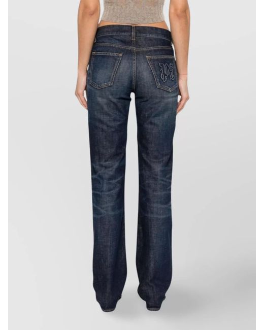 Palm Angels Blue Denim Straight-Leg Jeans