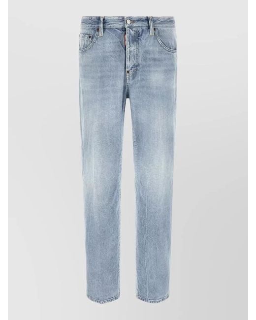 DSquared² Blue 642 Jeans Mid Rise Five Pocket Design for men