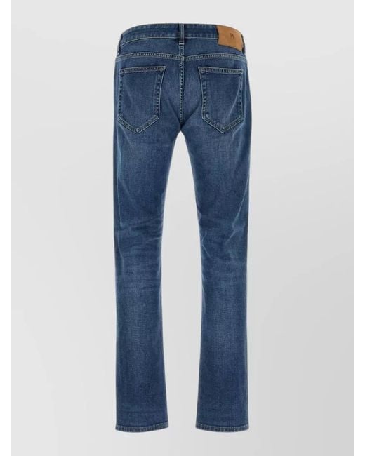 PT Torino Blue Stretch Denim Jeans Straight Leg Five Pocket for men