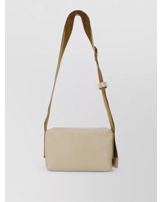 Uma Wang White Leather Shoulder Crossbody Bag Rectangular Shape