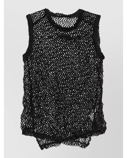 Comme des Garçons Black Sleeveless Mesh Knit Top Round Neck