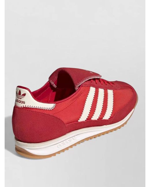 Adidas Originals Red Sneakers Contrast Sole Signature Stripes Branding
