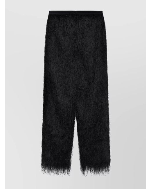 Loulou de Saison Black Fringed Trousers Elastic Waistband