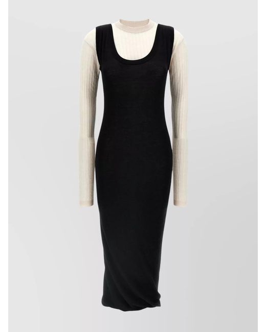 Marni Black Wool Midi Dress