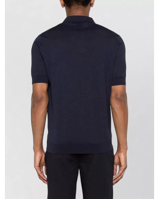 Lardini Blue Knitted Polo Shirt Open Neck for men