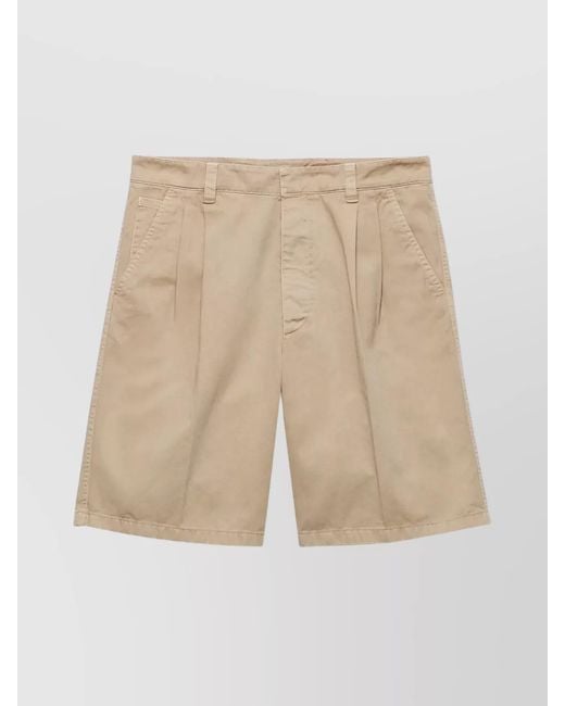 Prada Natural Cotton Tailored Bermuda Shorts for men