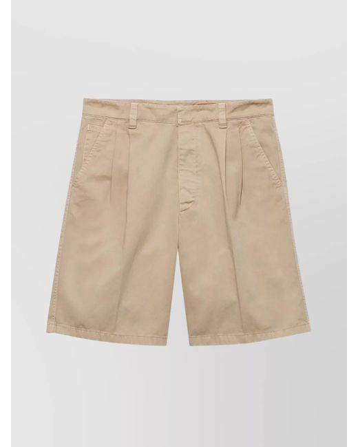 Prada Natural Vintage Effect Cotton Bermudas for men