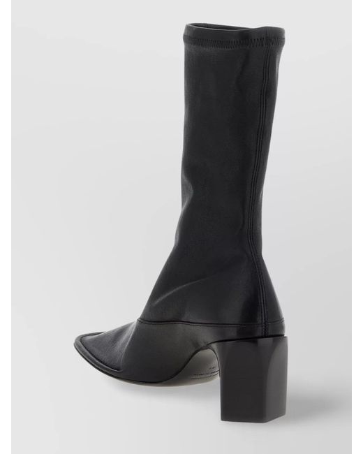 Jil Sander Black Leather Ankle Boots