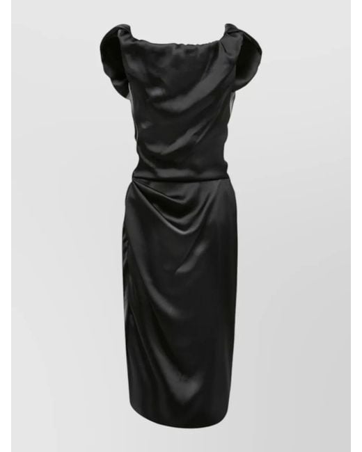 Vivienne Westwood Black Amber Ginnie Sleeveless Midi Dress Slit