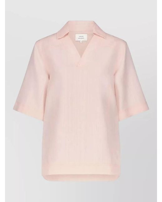 Loulou de Saison Pink Oversized Polo Shirt