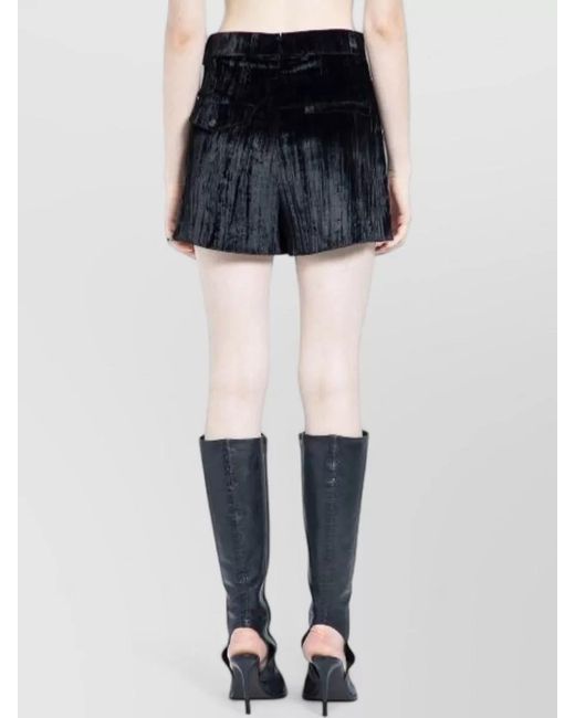 Ann Demeulemeester Blue High-Rise Tailored Shorts