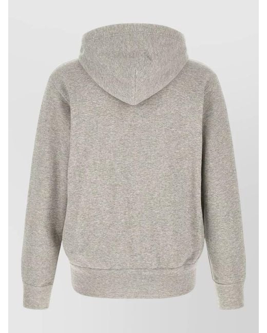 COMME DES GARÇONS PLAY Gray Cotton Zip-Up Hoodie for men