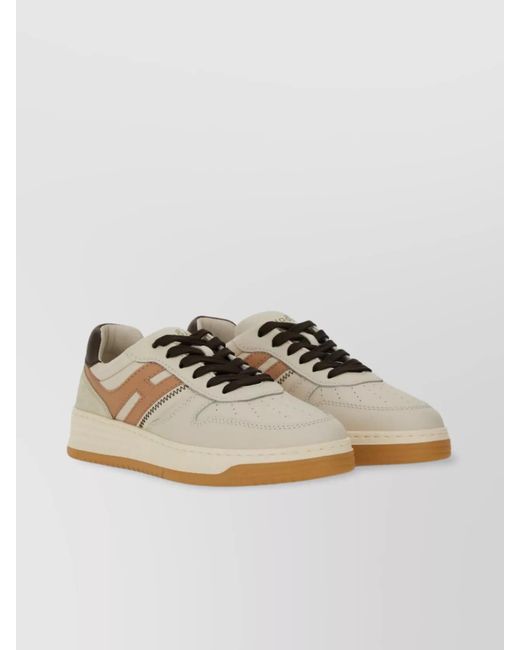 Hogan Natural Leather Low-Top Sneakers