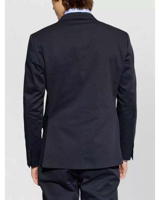Etro Blue Suit Notch Lapel Flap Pockets Nylon Silk for men