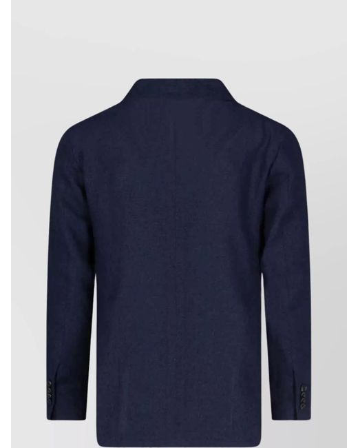 Tagliatore Blue Virgin Wool Linen Blazer for men