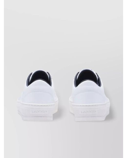 Lanvin White Leather Low-Top Sneakers for men