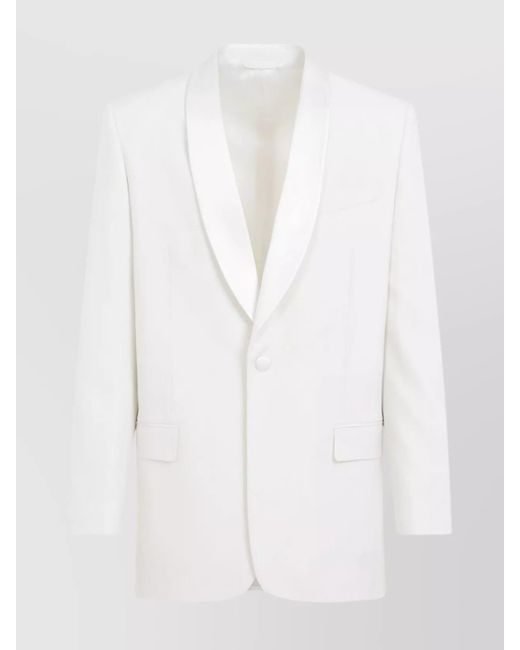 Givenchy White Shawl Lapel Wool-Mohair Blend Jacket for men