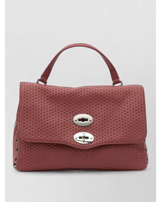 Zanellato Red Shoulder Bag Adjustable Strap Metal Hardware