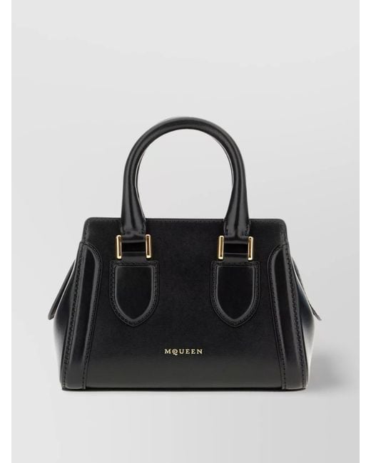 McQueen Black Mini Leather Mini Bag
