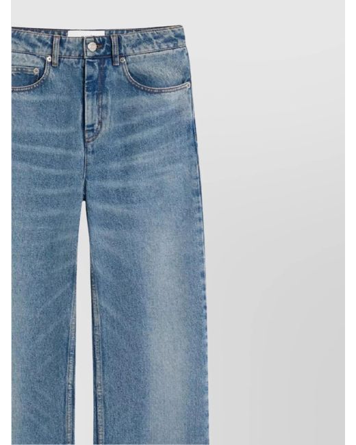 AMI Blue Denim Flared-Leg Jeans