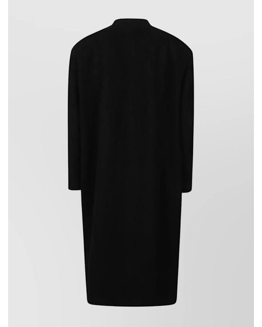 Isabel Marant Black Long Wool Coat Featuring Button Detailing