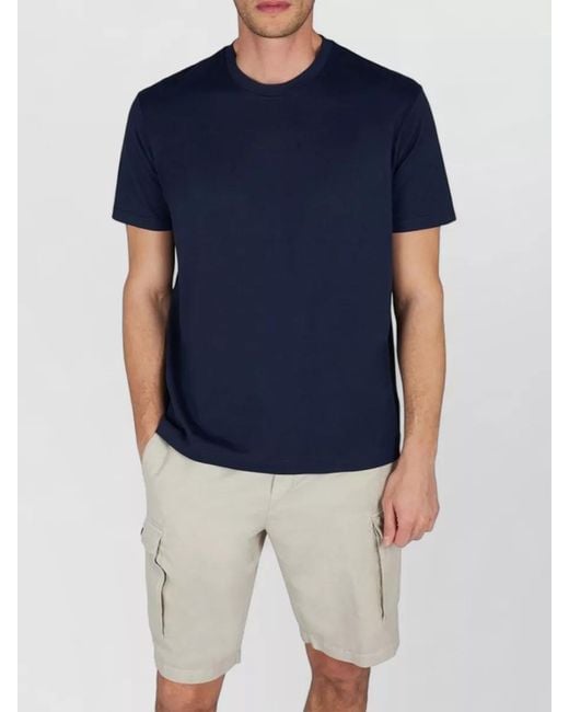 Paul & Shark Blue Logo Cotton Jersey Crew Neck T Shirt for men