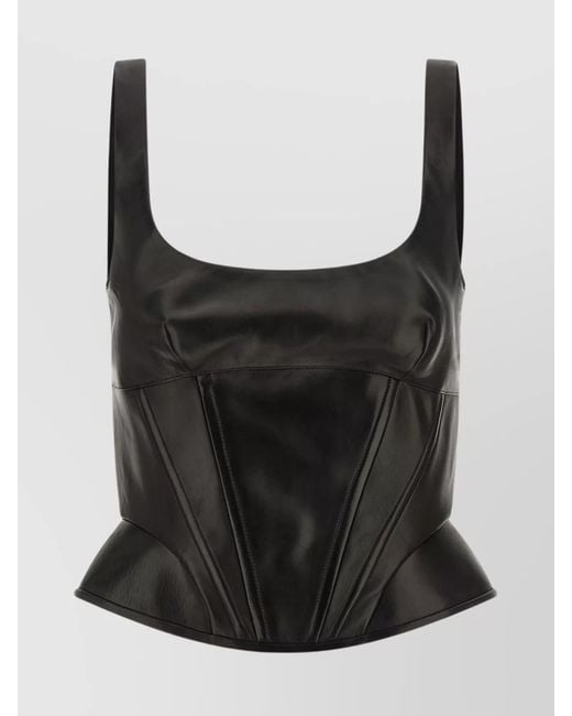 Ermanno Scervino Black Leather Top