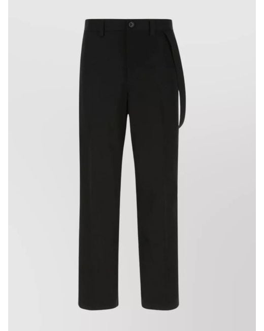 Burberry Black Cotton Wide-Leg Trousers for men