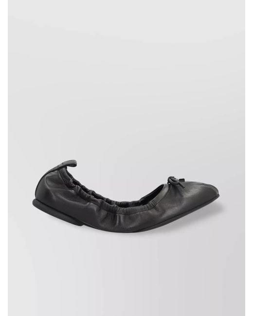 Hogan Black Leather Ballerina Shoes