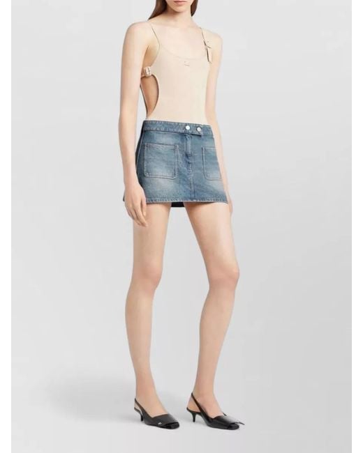 Courreges Blue Denim Mini Skirt