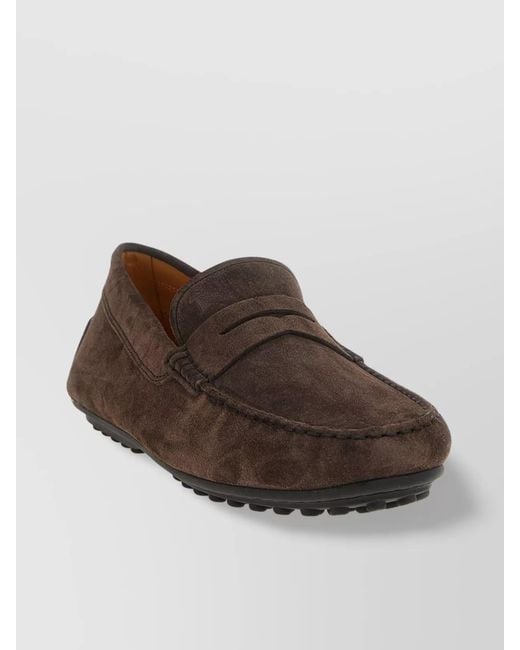 Tod's Brown Leather City Gommino Loafers for men
