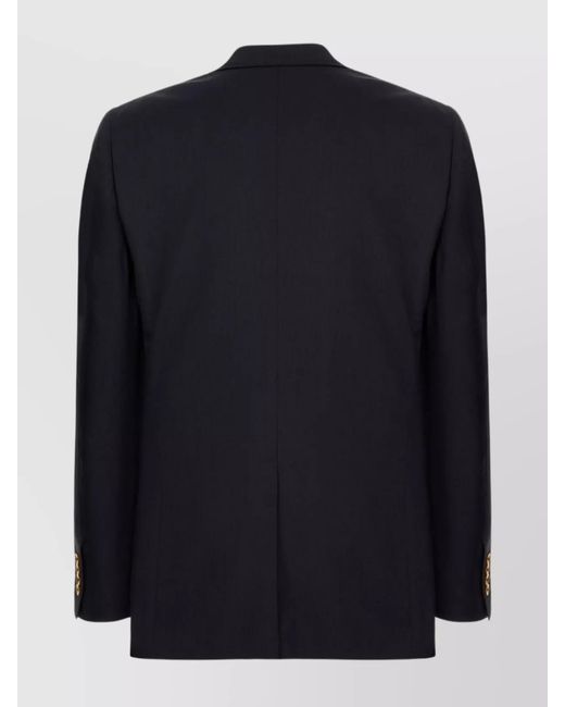 Dolce & Gabbana Black Virgin Wool Double-Breasted Blazer for men